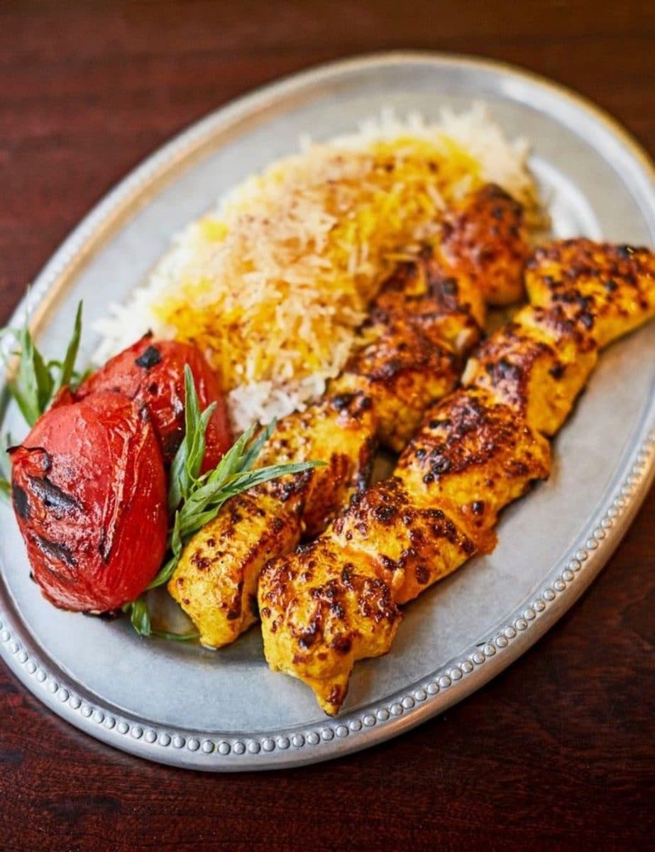 Tavuk kebab marinated chicken at Pide Point, Louisville
